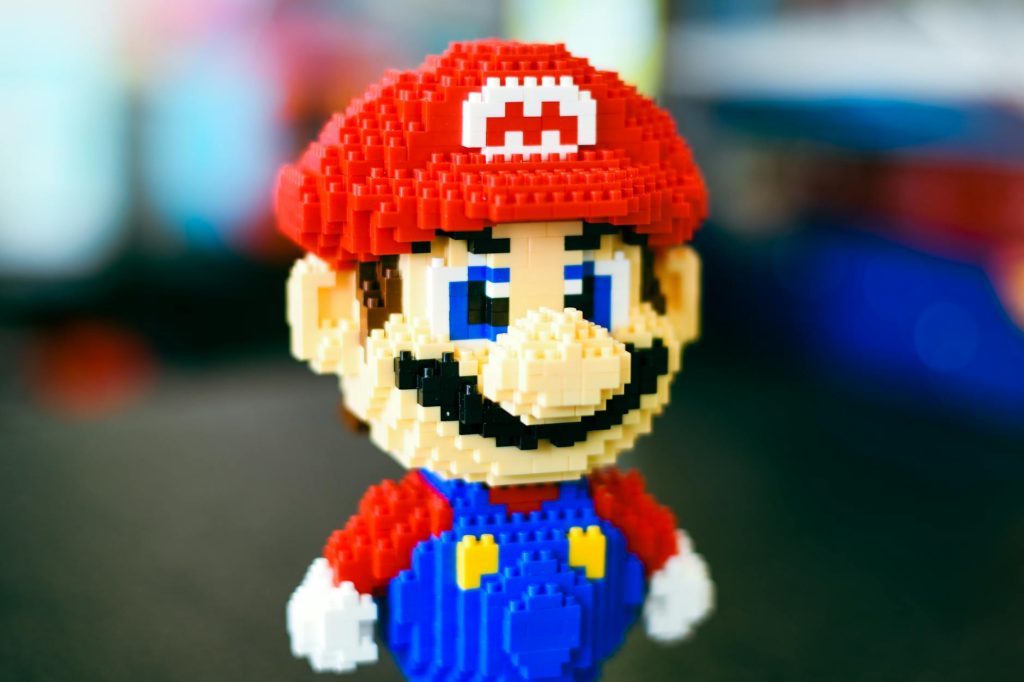 mario bros built with blocks